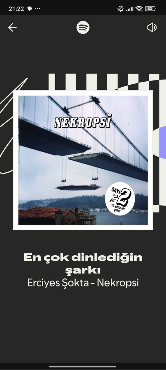 Muhtemel bu şerefe nail olan tek insan olabilirim kafamın içinde çalıyor hala teşekkürler Nekropsi