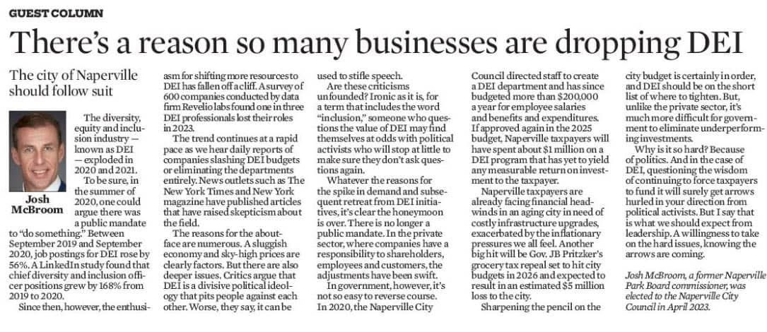 Josh McBroom Naperville City Council tweet media