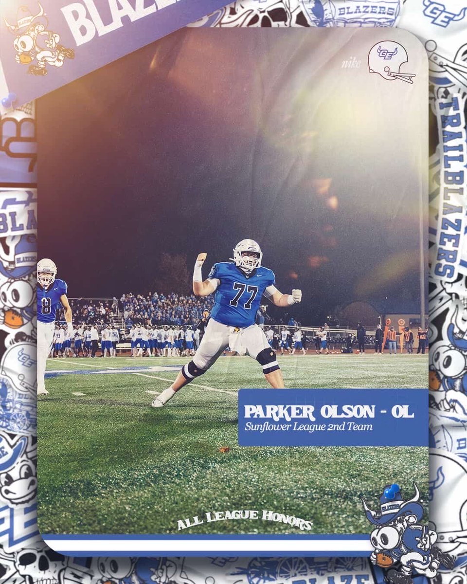 Blessed to be recognized as All-Sunflower League, Offensive Lineman, 2nd Team. Proud to be in the company of so many great student-athletes!The journey continues and the work doesn’t stop. Can’t wait to grow at the next level!

<a href="/CoachJesseOwen/">Jesse Owen</a> 
<a href="/GETrailblazerFB/">GARDNER EDGERTON FOOTBALL</a> 
<a href="/GEHSAthletics/">Gardner Edgerton Trailblazer Athletics</a>