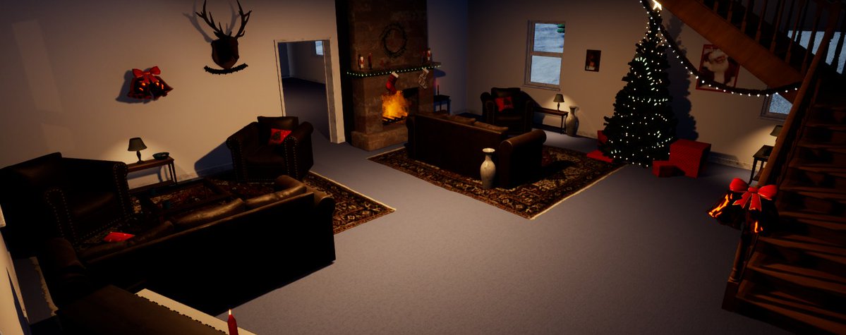 AsmundSchei's tweet image. Did a more natural house facade, than a stylized one for my horror christmas submission #UnrealEngine #Gamedev #Gamejam