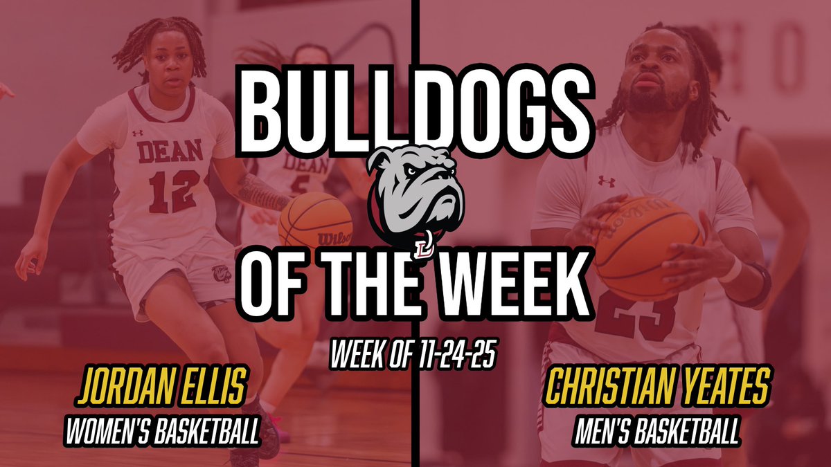 DeanAthletics's tweet photo. These Bulldogs were FEASTING last week! 🍗

Congratulations to Jordan Ellis and Christian Yeates on being named this week’s Bulldogs of the Week! 

#BulldogNation 🐾 https://t.co/Wieb4fqBNR