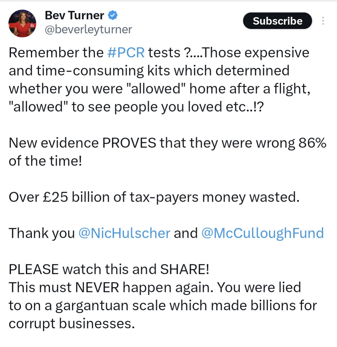 _johnbye's tweet photo. 🧵 The latest GB News Original sees Bev Turner and guest Nic Hulscher rehashing misinformation from 5 years ago, claiming that 86% of PCR tests were "wrong".

While also casually implying that the man who invented PCR may have been bumped off just before the pandemic began. 🙄 https://t.co/q3lyE6gd58