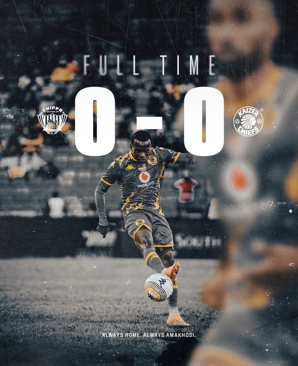 ChiefsSuper70's tweet image. 90 + 4’| #CU 0 : 0 #KC

Full time score: Chippa United 0 : 0 Kaizer Chiefs 

#Amakhosi4Life #TotalEnergiesCAFCC #KCOneAfrica