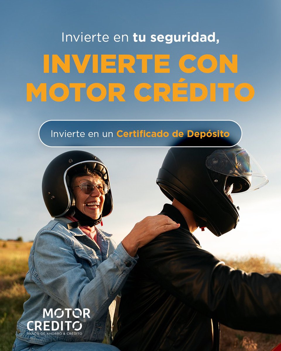 💼 Invertir en tu seguridad financiera es sencillo. 
Con nuestros Certificados de Depósito obtienes rendimientos seguros y con , intereses según tus metas.
 Invierte con Motor Crédito. motorcredito.com.do