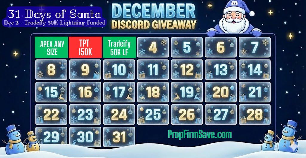 Day 3 of 31 days of Santa brought a Tradeify Straight to funded Lighting account 

What’s will tomorrow bring in Santa sleigh.  

join now discord.gg/prolongwealth