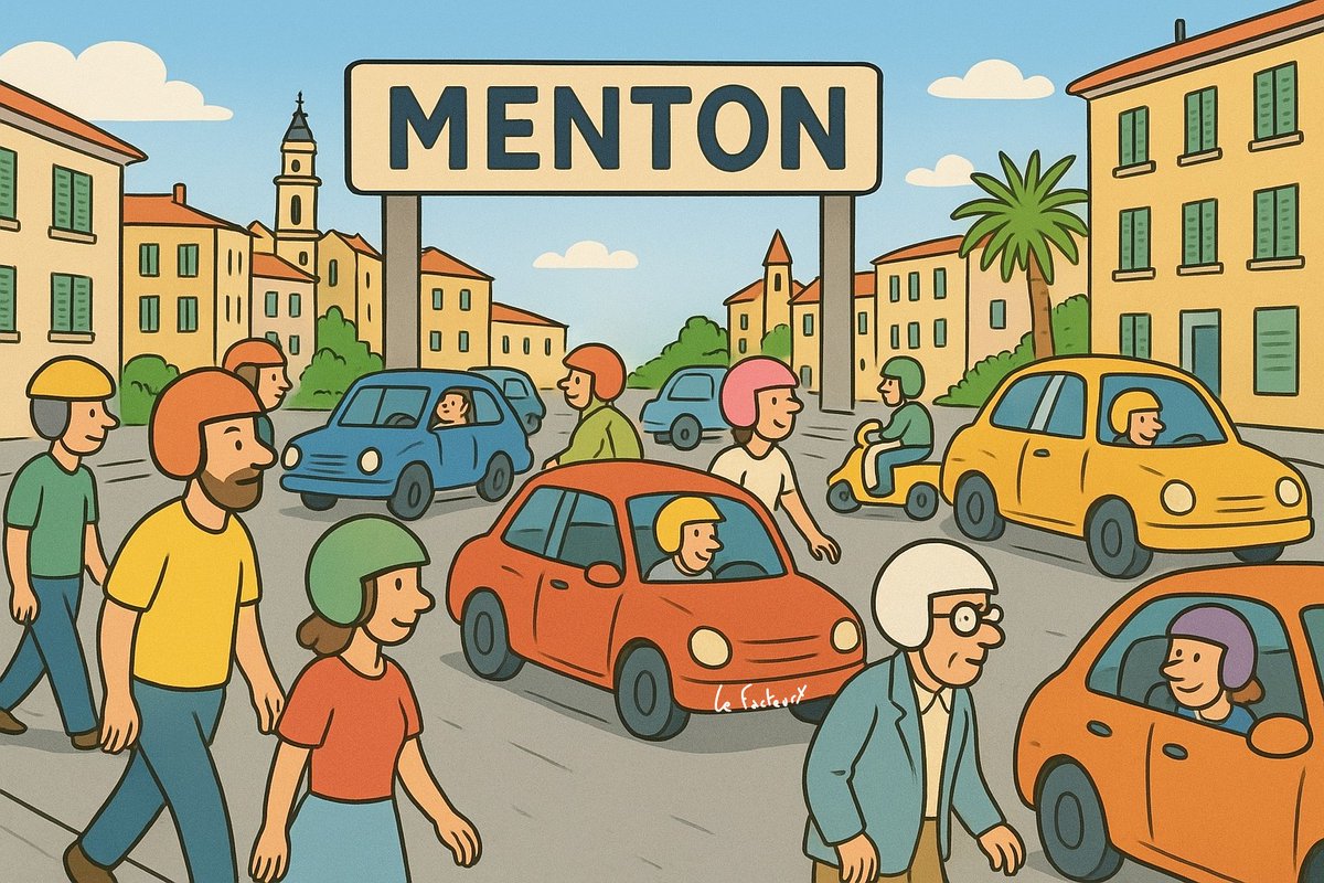 Si Louis Sarkozy est élu à Menton, cette ville pourrait devenir la première où les piétons comme les automobilistes sont casqués 🤡🤡🤡