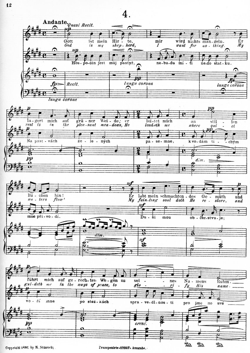 Der Herr ist mein Hirte, mir wird nichts mangeln. (Psalm 23) kwaweber.org/2025/12/03/der… Antonin Dvorak.