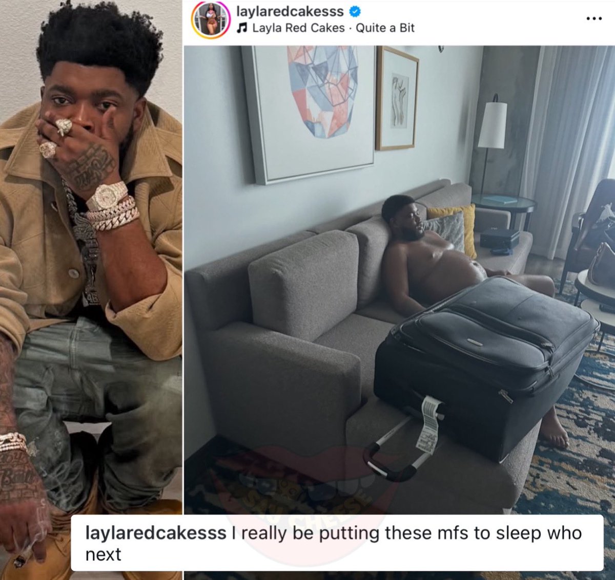 Woman shares alleged picture of Bossman Dlow asleep