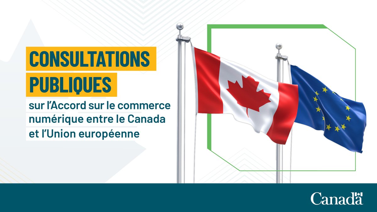 CommerceCanada's tweet image. 📊 Que pensent les Canadiens d’un éventuel Accord sur le commerce numérique entre le Canada et l’Union européenne? 🇨🇦🇪🇺
📖 Lisez le rapport sur la #Consultation pour le découvrir : international.canada.ca/fr/affaires-mo…