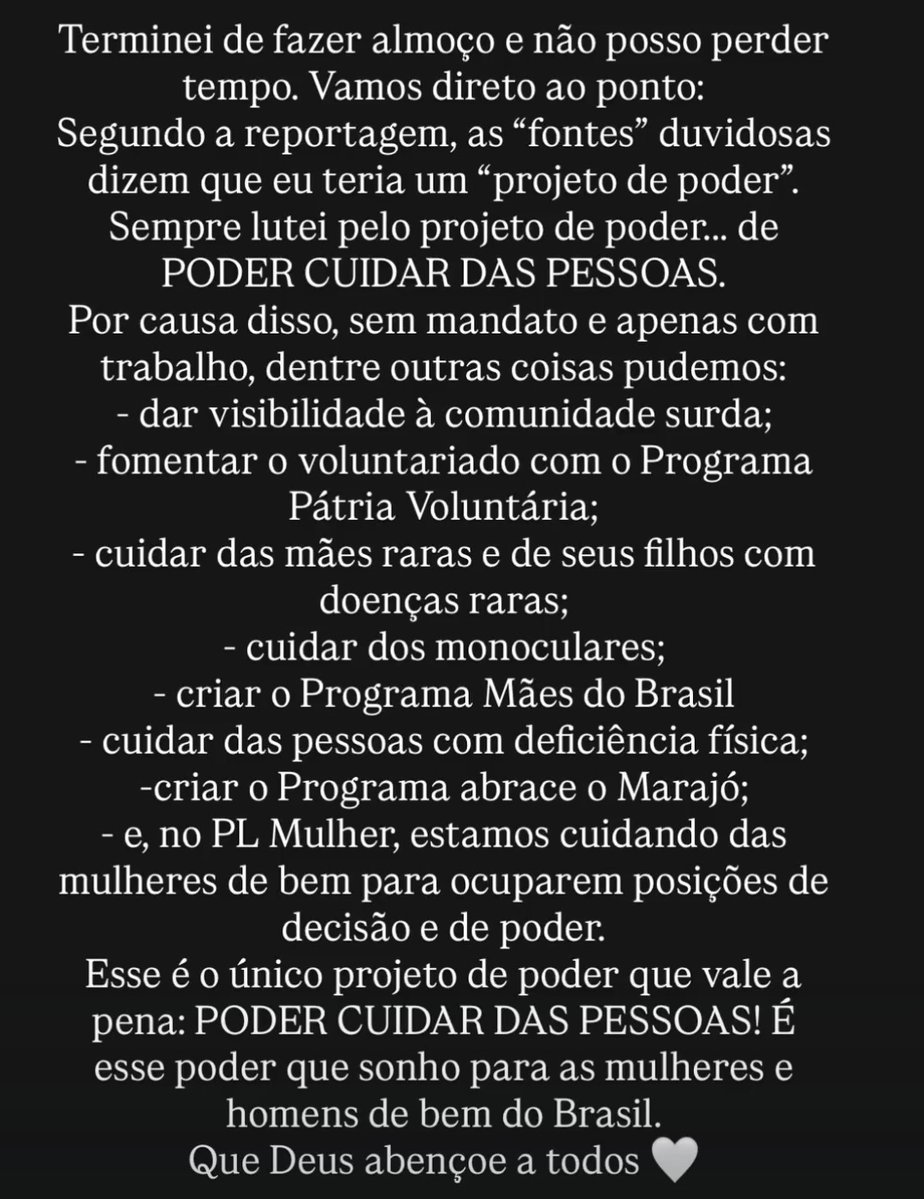 crisdemarchii's tweet image. Segue resposta de Michelle Bolsonaro para Monica Bérgamo 👇🏻
