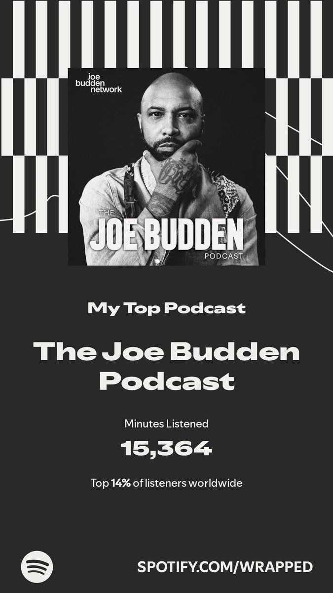 JusticeByTheWay's tweet image. Imagine if they add the patreon minutes to it @JoeBudden #SpotifyWrapped.