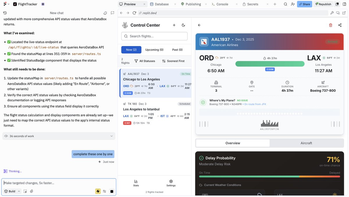 thepateleffect's tweet image. #replit #controlcenter - it completed it on one place but needs me to prompt to finish the next. here we go.