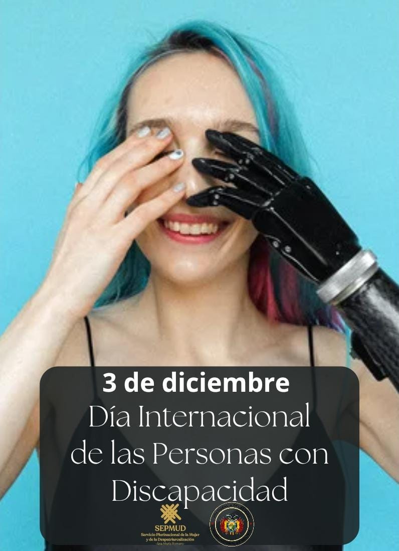 Hoy, en el Día Internacional de las Personas con #Discapacidad, levantamos la voz por una vida sin barreras, donde la inclusión sea realidad y cada persona pueda vivir con #dignidad, #libertad y oportunidades plenas. #sepmud #SiempreBolivia