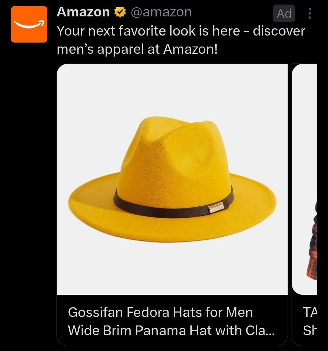 Is this Amazon ad being directed at me because the algorithm thinks I'm Dick Tracy?