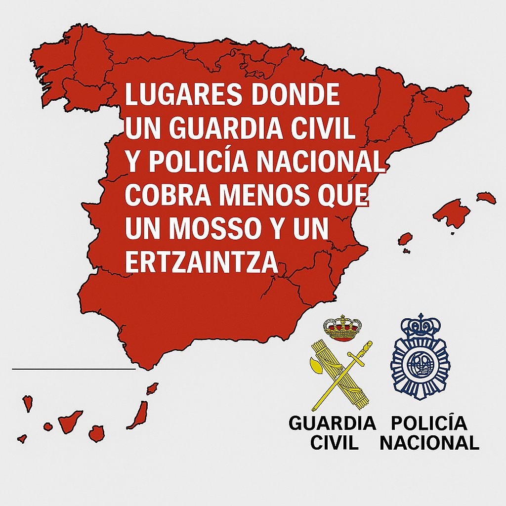 jucilnacional's tweet photo. 🔴#𝗨𝗥𝗚𝗘𝗡𝗧𝗘 En rojo, las provincias en las que un guardia civil y policía nacional cobra menos que un mosso y un ertzaina.

Hoy Feijoo, al igual que hizo su antecesor, Sánchez Castejón, se ha comprometido a la #EquiparacionYa.

¿Por qué no se sientan YA?

Nos ven como NÚMEROS. Valoren nuestros trabajo, porque de nosotros no sólo depende la seguridad de los españoles, también su seguridad. 

 ¡VOLUNTAD POLÍTICA YA! acaben con cuatro décadas de discriminación.

Unas cifras que dan escalofríos:

⚫🔴 Un mosso cobra 8.291€ más al año. Y un ertzaina, 12.000€.

Y esta brecha salarial aumentará con la firma de la subida salarial.

Desde JUSAPOL, JUCIL y JUPOL seguimos luchando y reclamando #EquiparacionYa y #JubilacionDignaYa para TODOS, porque #SomosProfesionDeRiesgo