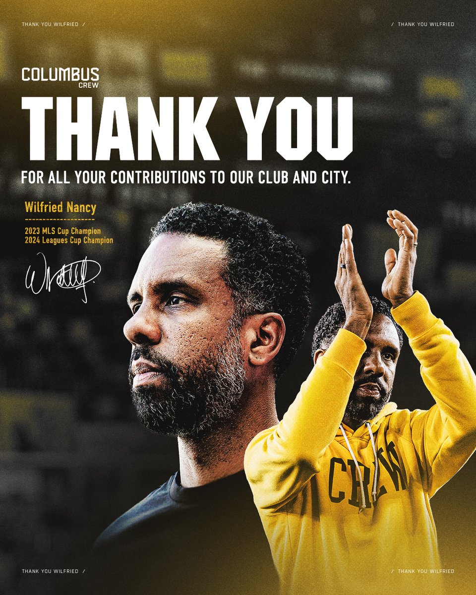 ColumbusCrew's tweet image. We wish you all the best moving forward, Wilfried 🙏

The Crew announced today that the Club has reached an agreement with Celtic F.C. for Wilfried Nancy to become the Scottish Premiership side’s manager for an undisclosed fee.