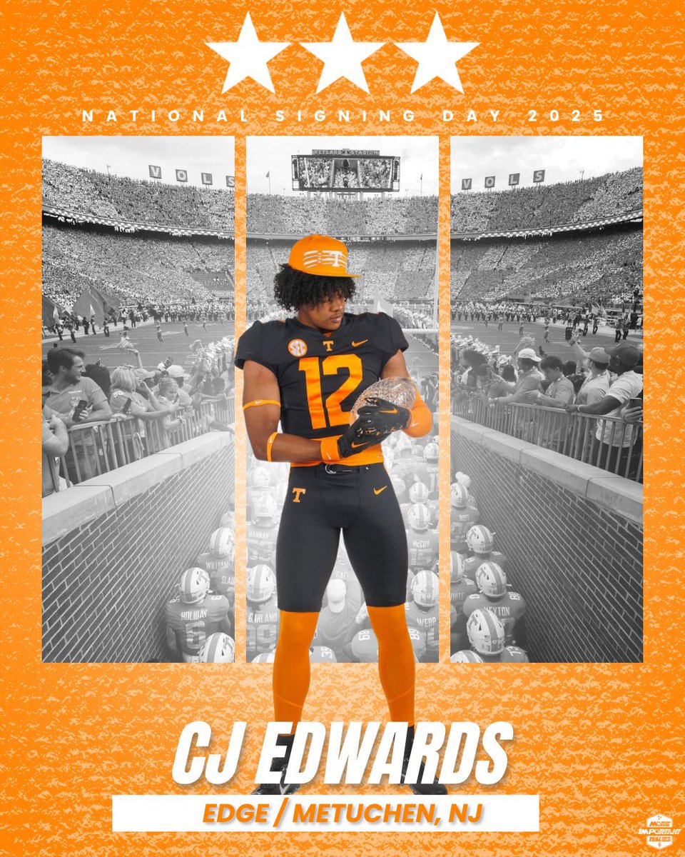 More_Issues's tweet image. 3⭐️ EDGE CJ Edwards has signed and is officially a Tennessee Vol.

Welcome Home🍊