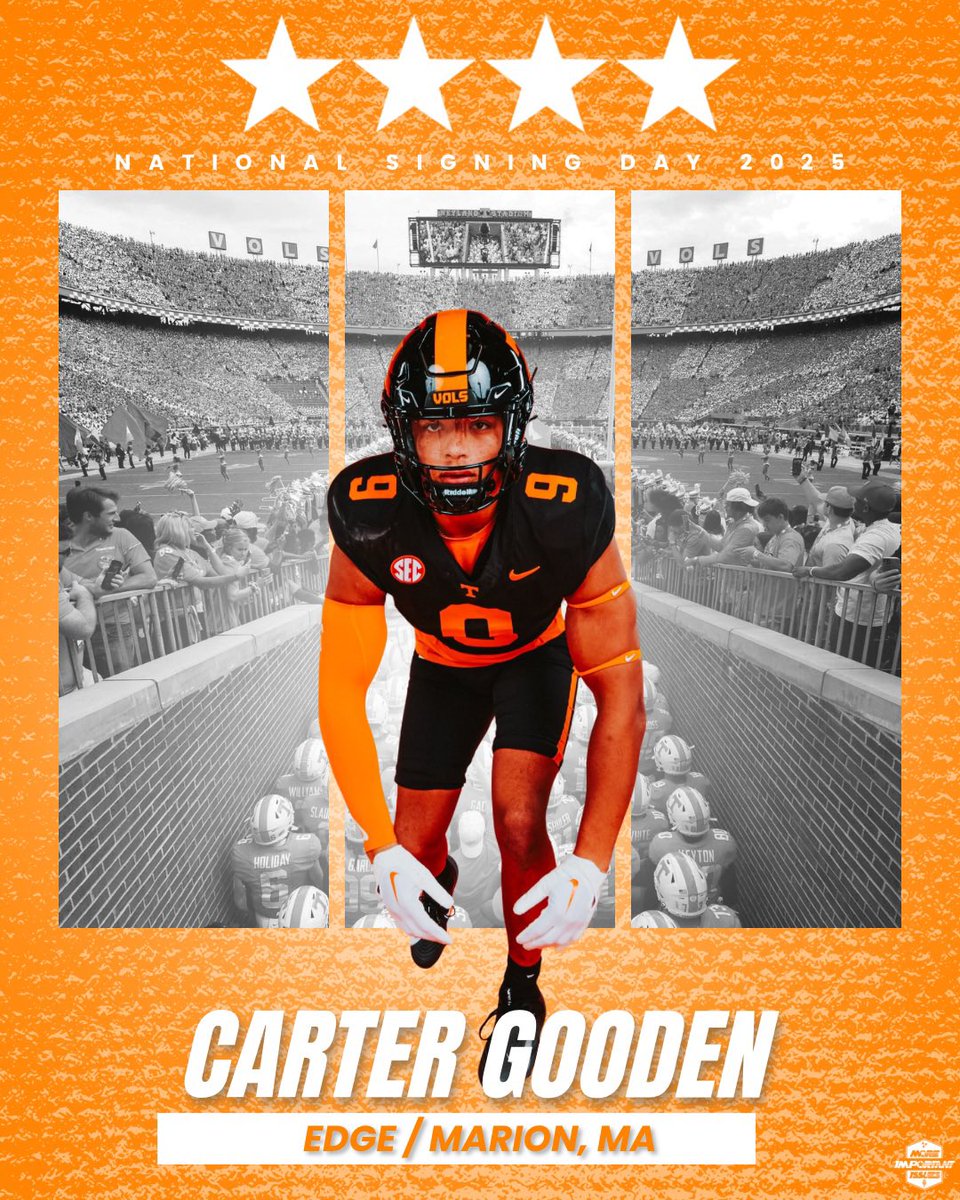 More_Issues's tweet image. 4⭐️ EDGE Carter Gooden has signed and is officially a Tennessee Vol.

Welcome Home🍊
