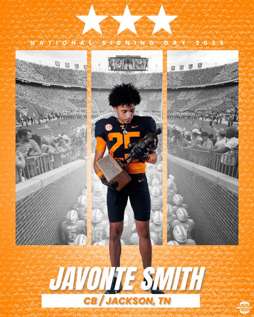 More_Issues's tweet image. 3⭐️ CB Javonte Smith has signed and is officially a Tennessee Vol.

Welcome Home🍊