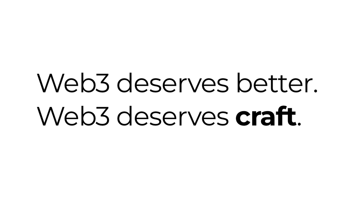 You stayed when it was hard. You built communities with nothing. You explained what you do to people who'd already decided you were a joke.

And you're still here.
You are the first of the on-chain generation.

Craft exists because you deserve better.
