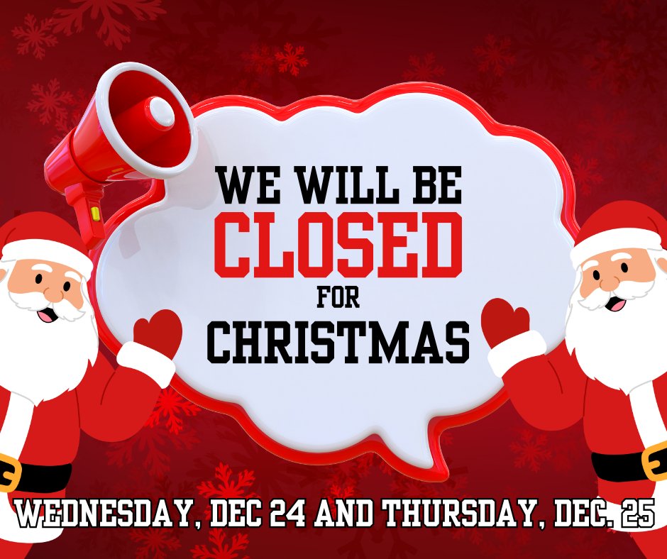 The holidays are quickly approaching! Below are the dates SYEMC will be closed for Christmas: