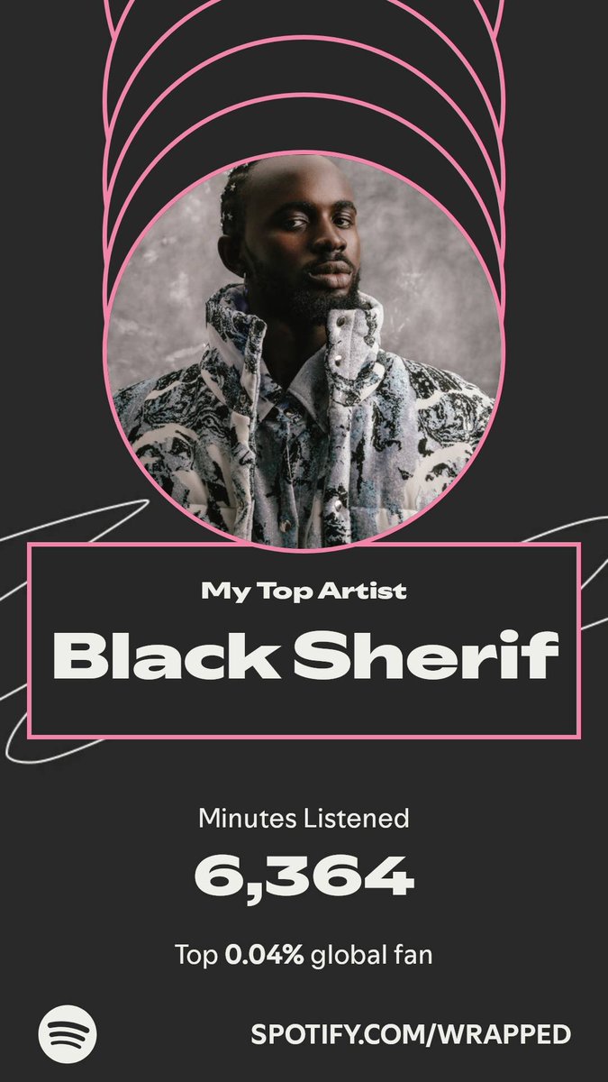 SalaJacklyn's tweet image. Black Sherif topped my year. Here’s how I listened in my #SpotifyWrapped. 
spotify.com/wrapped-share/…