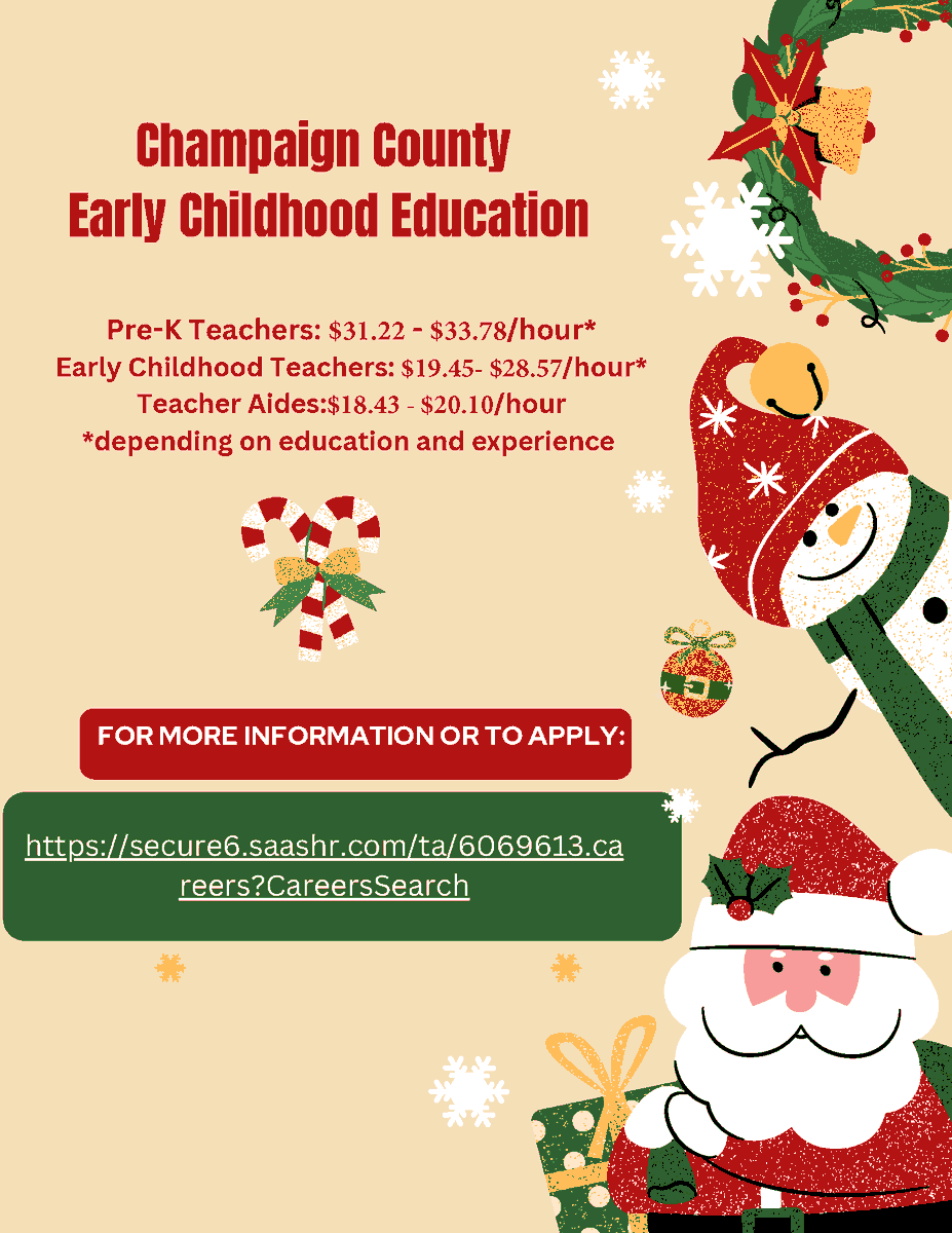 Give yourself the gift of a new and rewarding career! We are now hiring for positions at our Champaign County locations. Learn more and apply at tinyurl.com/yc38ab2a.