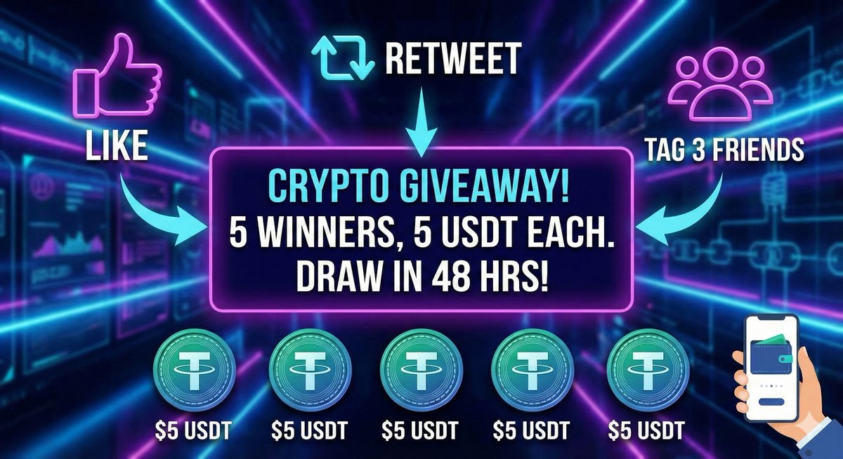 Exciting Giveaway Alert!

 To spread some crypto love and grow our community, I'm running a quick campaign:

 Like this tweet, retweet it, and tag 3 friends in the comments!

I'll randomly select 5 winners and send each 5 USDT straight to your crypto wallet. 

Winners announced