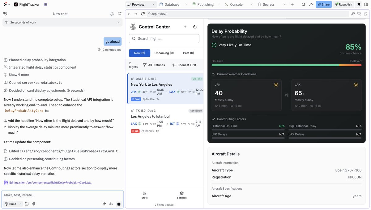 thepateleffect's tweet image. #replit #controlcenter - i love that replit takes a look at what has already been built and doesnt try to re-write everything around the feature