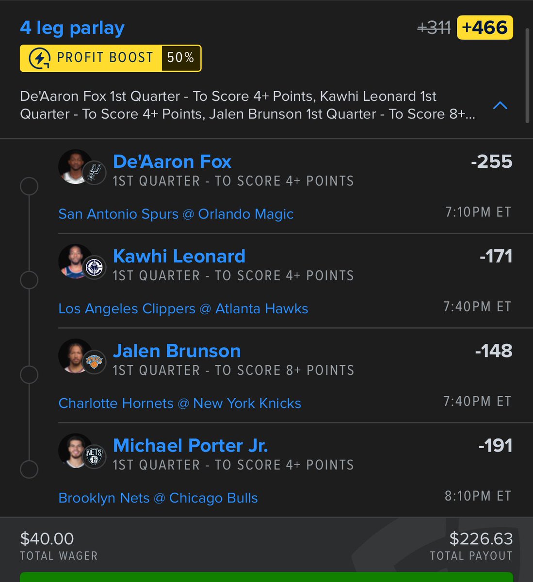 Risked .4u on the dumbed down version using my fd boost #bmb🔥💨 

whop.com/thecapperscoll…