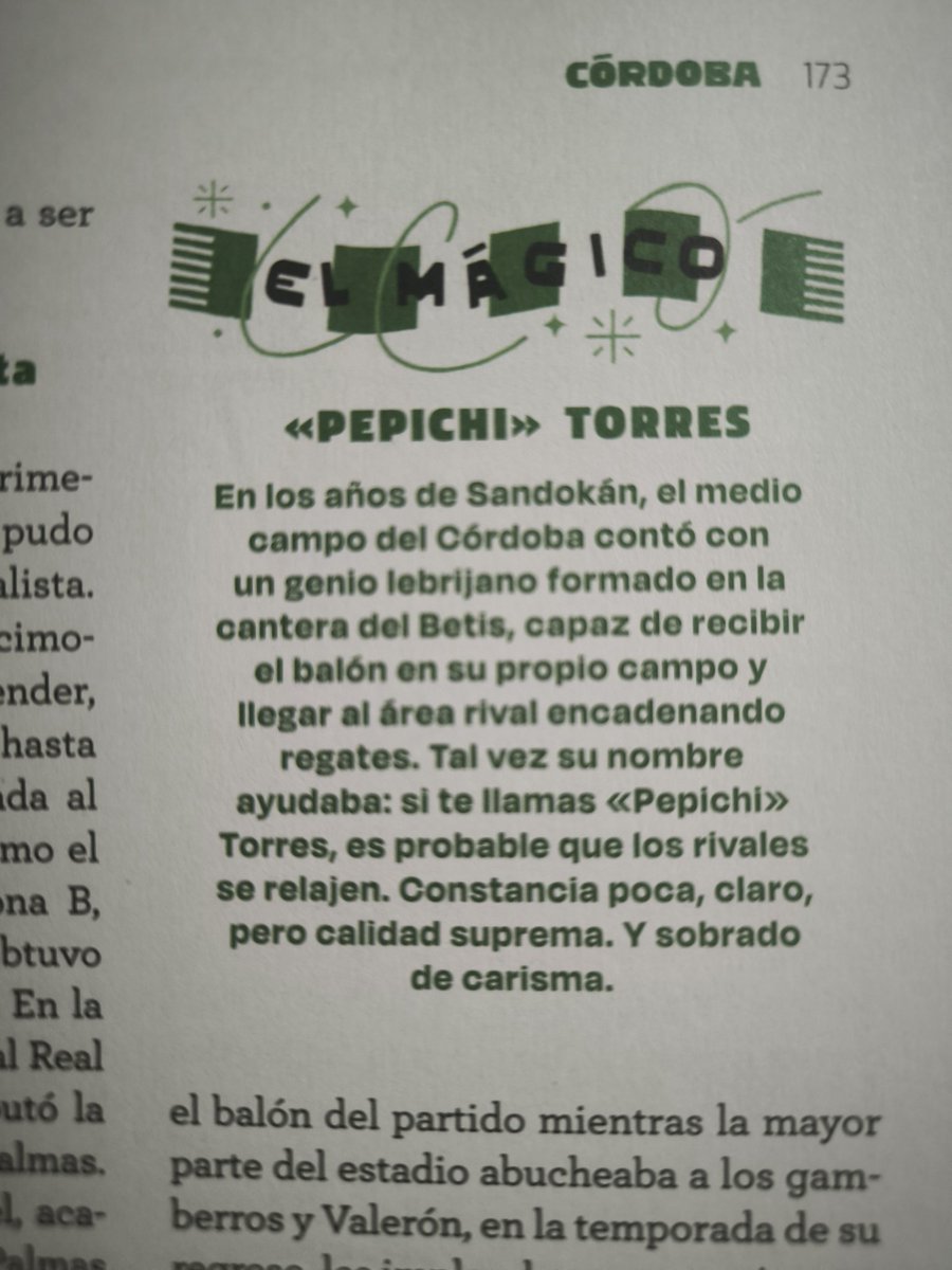 tonicruzgon's tweet image. Un libro de fútbol en el que se mencione a Pepichi Torres siempre le merecerá la pena a un cordobesista. Es una excelente y divertida guía y, al contrario de lo que indica el título, resulta muy útil par enfermos de la pelota. Enhorabuena @lalibreta @estoesunajena y @futbolycine