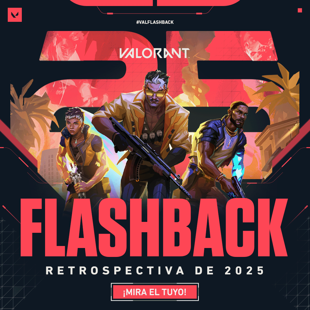 VALORANTLATAM's tweet photo. Que no te dé vergüenza mostrarle al mundo quién era el verdadero carry de tus partidas.

Presume tus estadísticas del #VALFlashback 2025: https://t.co/haquvSuiAI https://t.co/Woront36KY