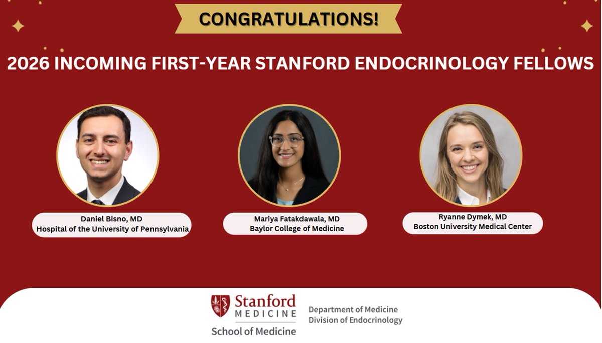 StanfordEndo's tweet photo. Happy Match Day! Congratulations to our 2026 incoming first-year Stanford Endocrinology fellows!ππ #standfordendo #stanforddom https://t.co/4TQDe6MhWw