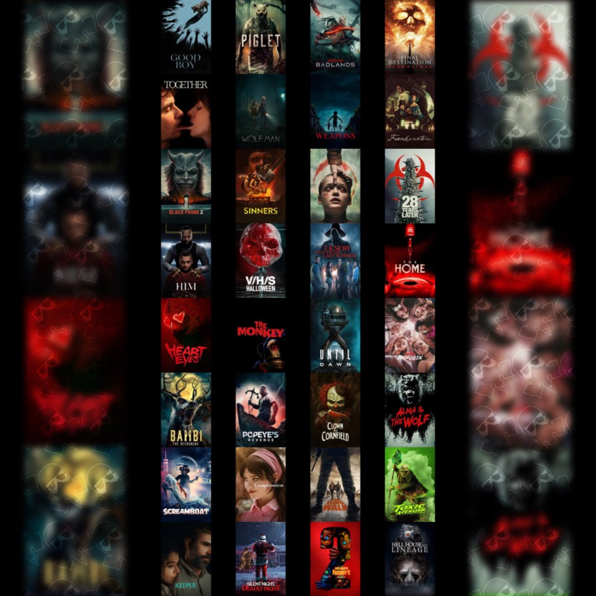 Rusticus_B's tweet image. #2025horror has had some great and some not so great movies. Doing a full watch of the below list before the end of the year before giving my ranking. What were your favourites? 

#horror #horrormovies