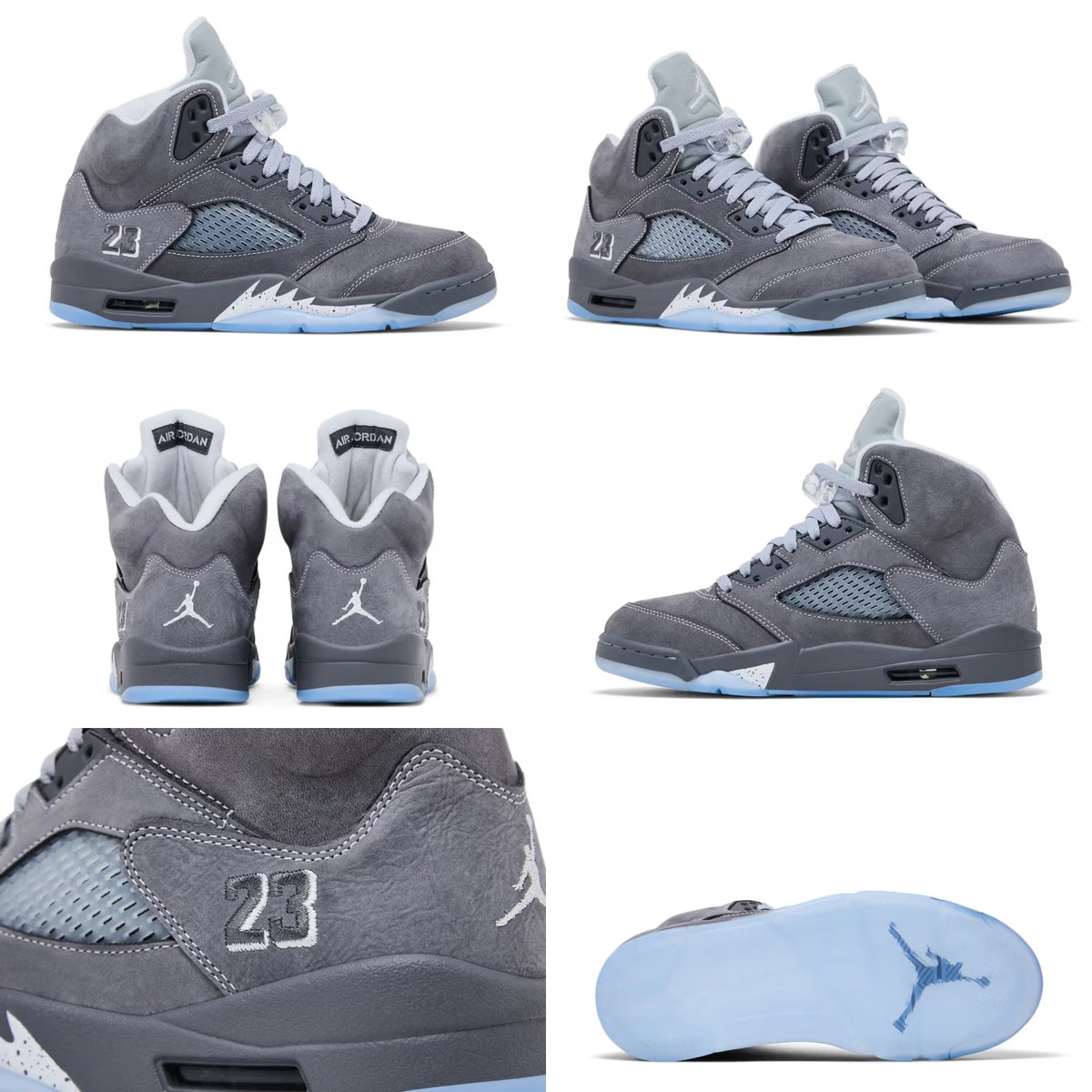 JustFreshKicks's tweet image. RETAIL LOOK: Air Jordan 5 Retro &quot;Wolf Grey&quot; (2026) 🐺 

Details: bit.ly/4lvVM18