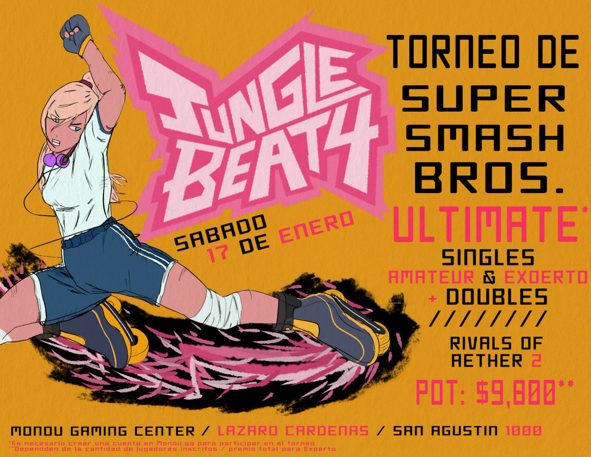 🫟 ULTIMO JUNGLE BEAT 🫟
 
Llega la cuarta y ultima edición de Jungle Beat, inscríbete y participa en este gran torneo.

📅 sábado, 17 de enero
📍Monou Gaming Center MTY (Valle Oriente)

⬇️INSCRIPCIONES EN COMENTARIOS⬇️

#FeelTheBeat