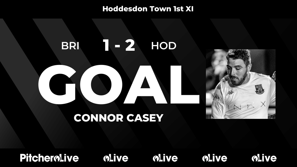 HoddesdonTownFC's tweet photo. 19': Connor Casey scores for Hoddesdon Town 🙌
#BRIHOD 

This one is ALL Casey!! Unbelievable skill to twist and turn and rifle off a shot and we lead again!! What a piece of skill!!
https://t.co/l1Ze9F7jee https://t.co/O7ii0hrx11