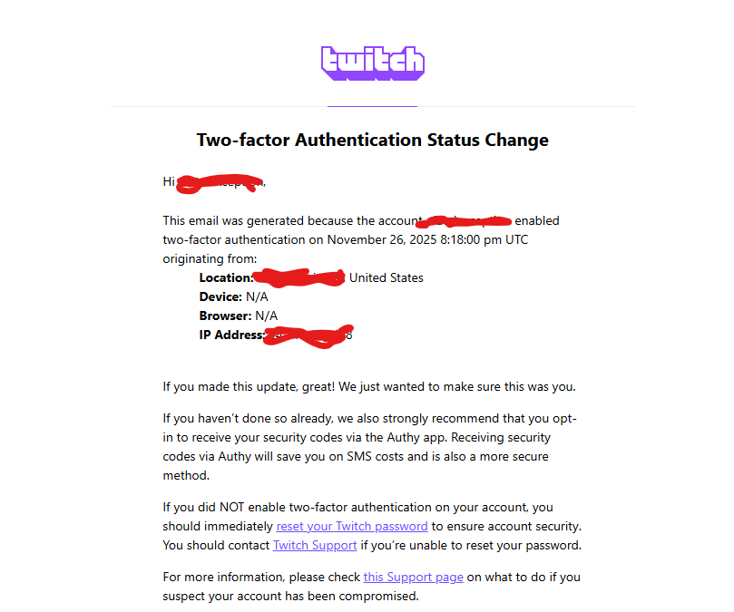 tabp0le's tweet photo. @Twitch @TwitchSupport Signup date and added 2FA date. https://t.co/bdboFNUQOx