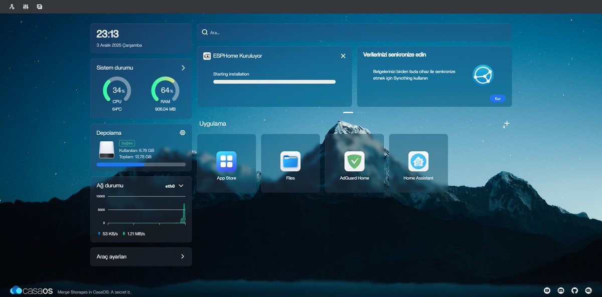 yigtdogn's tweet image. bu casaos ne güzel bi şeymiş böyle. gerçi ben bunu kullanmaya başladım isim vs değiştirip zimaos yapmışlar