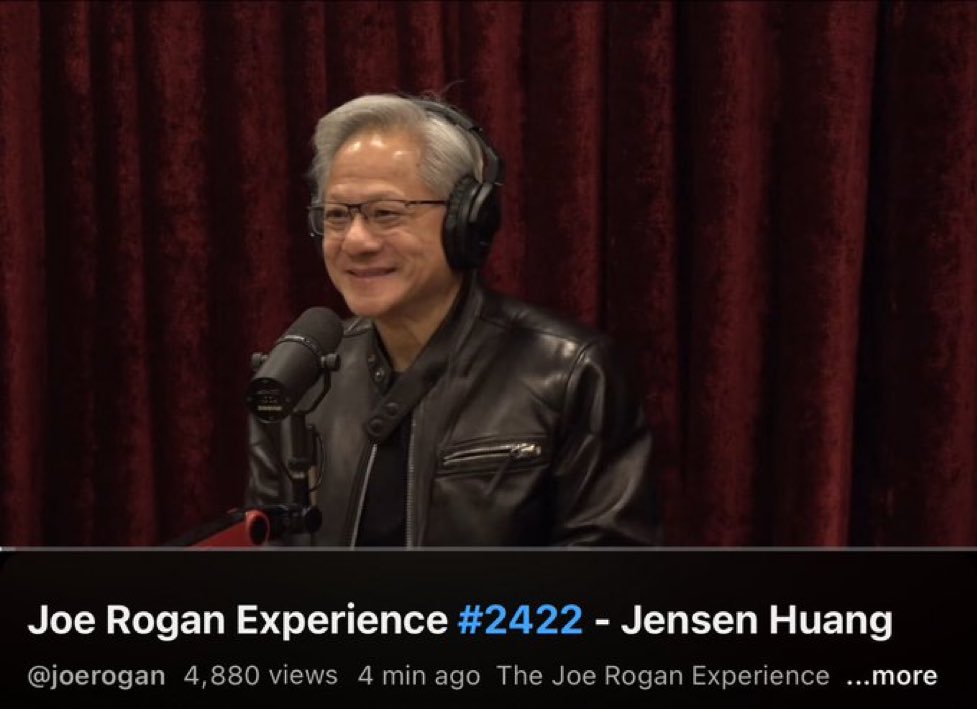 Jensen Huang on Joe Rogan is like a Taylor Swift concert for people who know what a GPU is