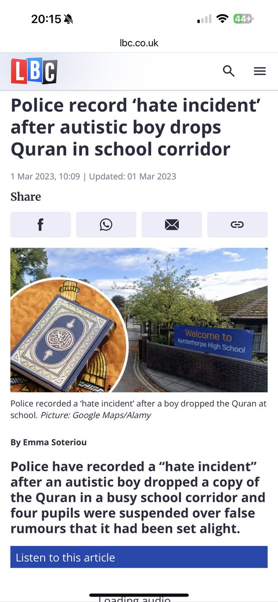 peterstopcrime's tweet photo. Remember the white boy who dropped the Koran, then being threatened with death and the Police shitting themselves……
The mosque’s imam, Hafiz Muhammad Mateen Anwar, told the crowd that night that anyone who resorted to threats or violence ‘is not truly following the teaching of Islam’. Still, Anwar stressed, ‘we will never tolerate the disrespect of the holy Koran. We will sacrifice our lives for it.’ He said all this sat next to a police officer, inspector Andy Thornton, who also spoke. Thornton could be seen nodding sagely as Anwar said the Koran incident was not being ‘brushed under the carpet’. This meeting, seemingly held to tamp down tensions, only underlined the shameful reality: that in modern-day Britain, disrespecting Islam, even accidentally, is a risky business. Even if you’re a schoolboy. And in trying to assuage these ‘religious sensitivities’, the school and the police had unwittingly helped place a target on that child’s back; punishing him, and his friends, while letting those threatening to kill him off the hook.