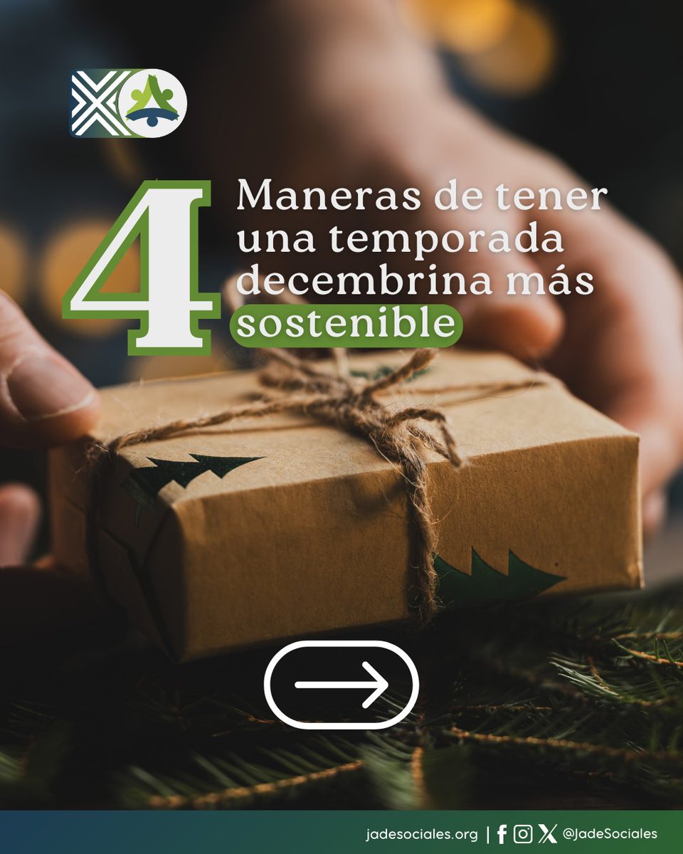 JadeSociales's tweet photo. Aquí te compartimos 4 maneras de vivir una temporada decembrina más sostenible, reduciendo residuos, apoyando lo local y cuidando nuestros recursos sin dejar de disfrutar estas fechas. 🎄♻️

#ConsumoResponsable #EconomíaSocial #EconomíaLocal #Sostenibilidad #Yucatán #JadeSociales https://t.co/JioFwIIa45