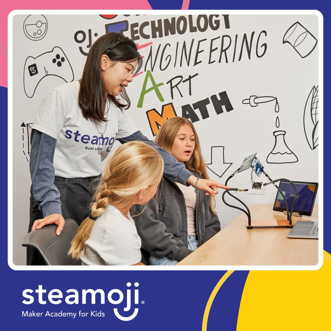 steamoji's tweet image. It’s one thing to use technology — it’s another to create with it.

At Steamoji, kids learn hands-on skills at their own pace, with support whenever they need it.

#MakerMindset #STEMlearning #KidsWhoMake