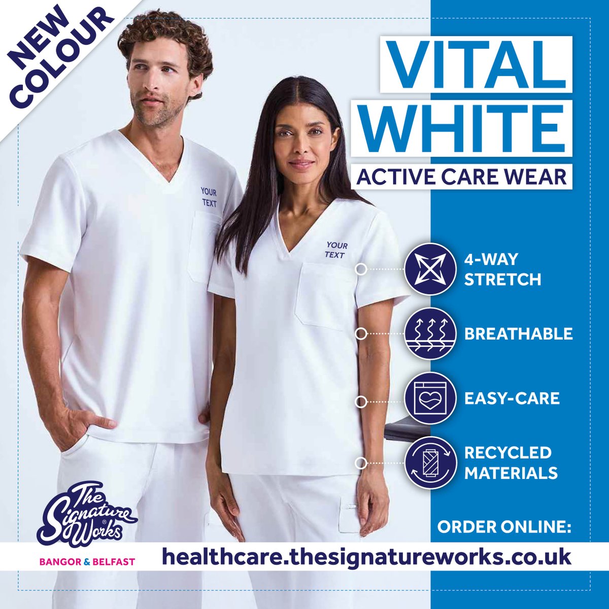 Introducing VITAL WHITE — our new colour of premium scrubs! Check out our versatile collection for healthcare professionals in dental, veterinary, aesthetics, medical &amp; more. These scrubs set a new standard in comfort &amp; functionality! View the full range: healthcare.thesignatureworks.co.uk