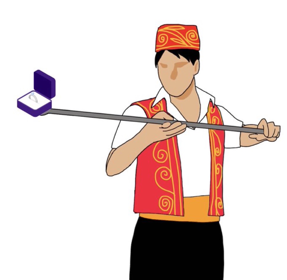 なかなか指輪を渡してくれないトルコアイス屋の彼氏