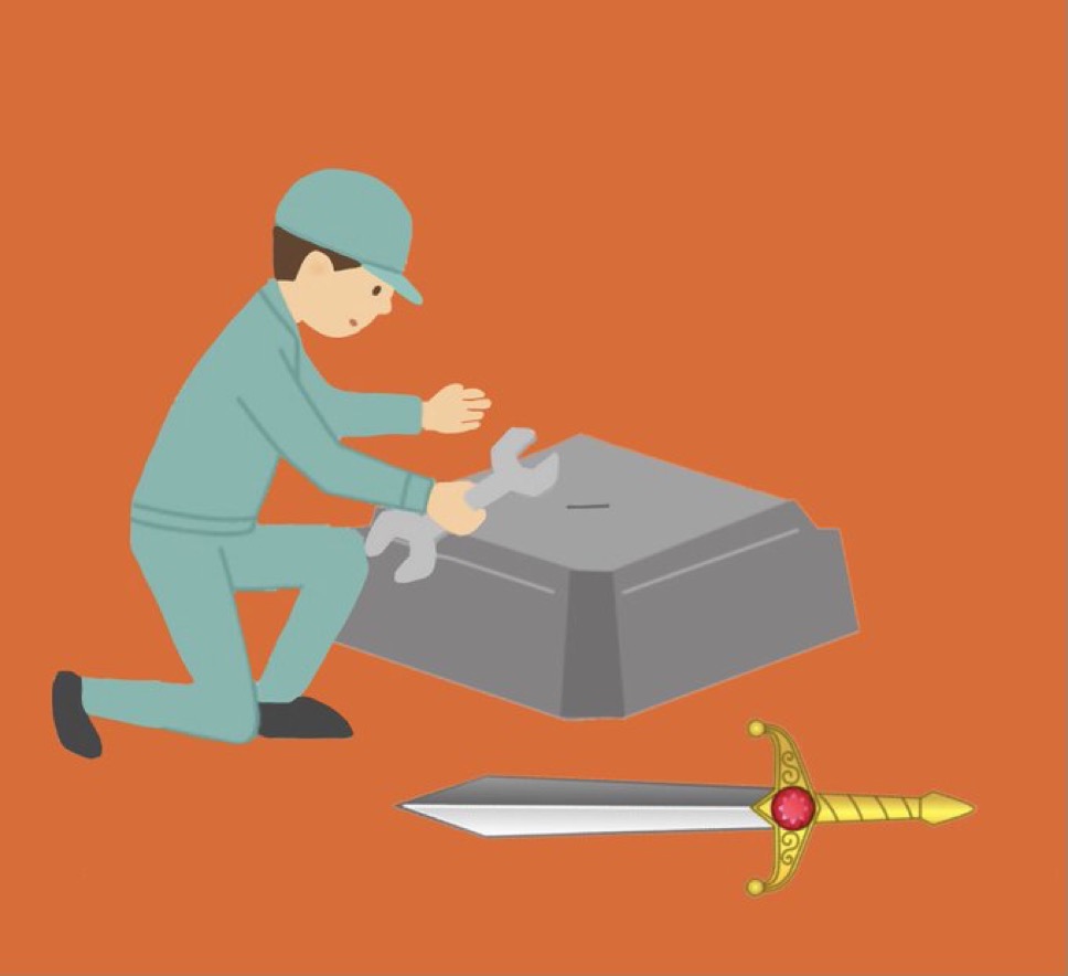 勇者にしか抜けない剣をメンテナンスする人