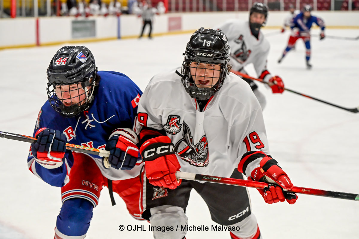 Final score in the <a href="/OJHLOfficial/">OJHL</a> game <a href="/chargersojhl/">Mississauga Chargers</a> 5 <a href="/OJHLRangers/">North York Rangers</a> 1