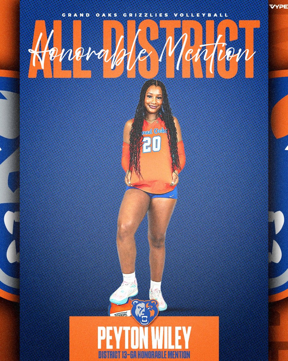 grandoaksvb's tweet photo. Congratulations to Peyton Wiley (Jr) for earning District 13-6A Honorable Mention! She’s strong, selfless, and always brings the energy we need! Proud of you, always! 🧡💙 https://t.co/wng3ACSfms