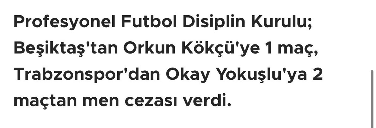 KrallSamiYen's tweet image. Orkun Kökçü | Kasti tekme, sevk bile olmadan 1 maç ceza

• Sallai | PFDK sevki, 2 maç ceza ve OYBİRLİĞİ ile tahkimden ret.

💥 Son yılların en anlamlı şampiyonluğu olacak.