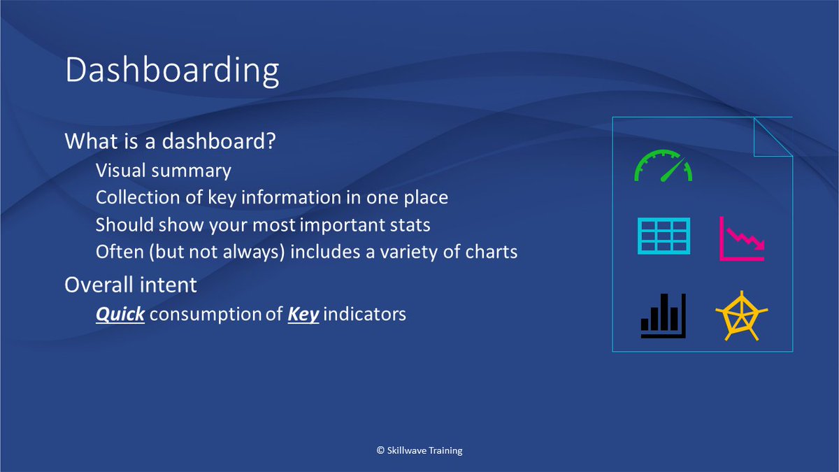 kpuls's tweet photo. Today, I'm leading another session for @cpa_bc on creating vibrant dashboards in #Excel.
But what exactly is a dashboard? ๐คทโโ๏ธ
It's a quick visual summary to display key information. Its purpose isn't to provide solutions, but to expose problems.
#DataVisualization #KeyMetrics https://t.co/E1tc2nvHYJ